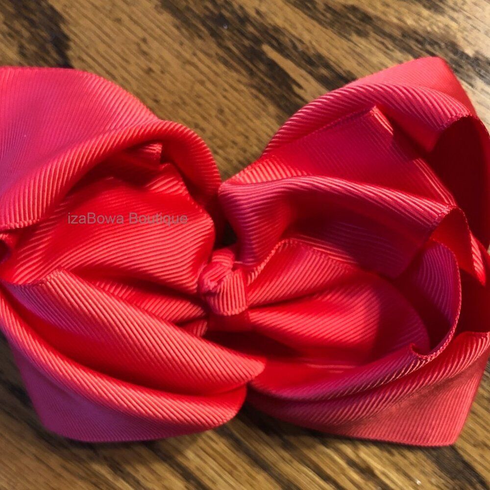Red 6" Double Stacked Boutique Bows    5B1989   Handmade NWT Boutique